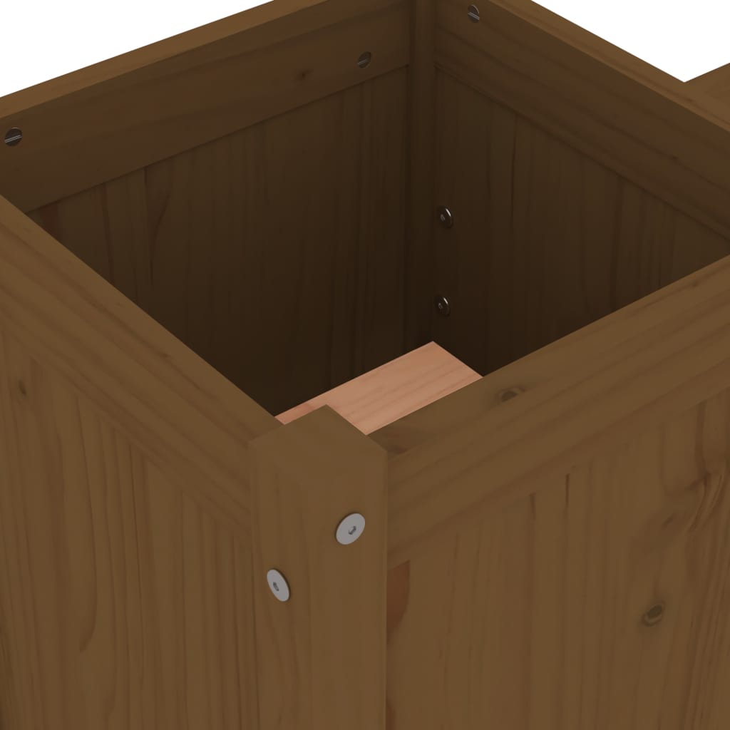 Solid Pine Planter Bench - Honey Brown, 180x36x63 cm