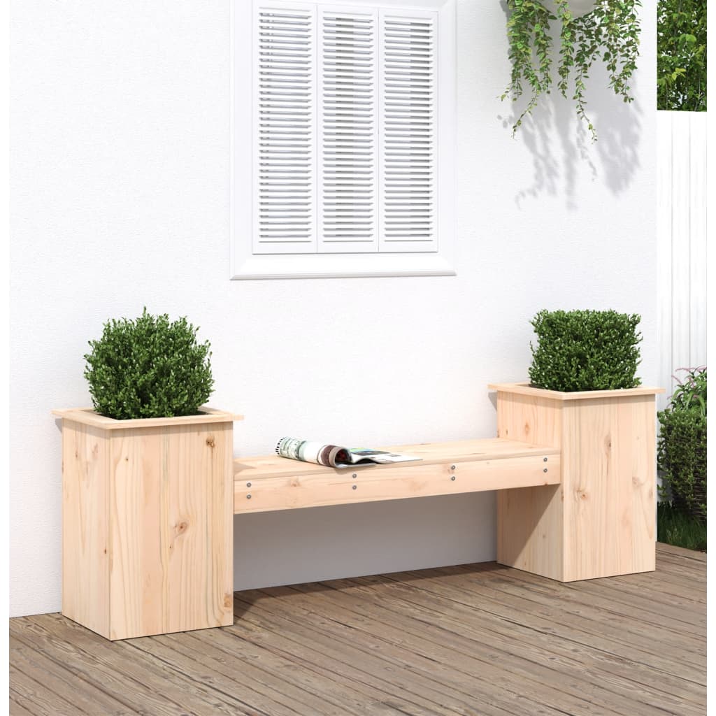 Solid Pine Wood Planter Bench – 184.5x39.5x56.5 cm Garden Decor