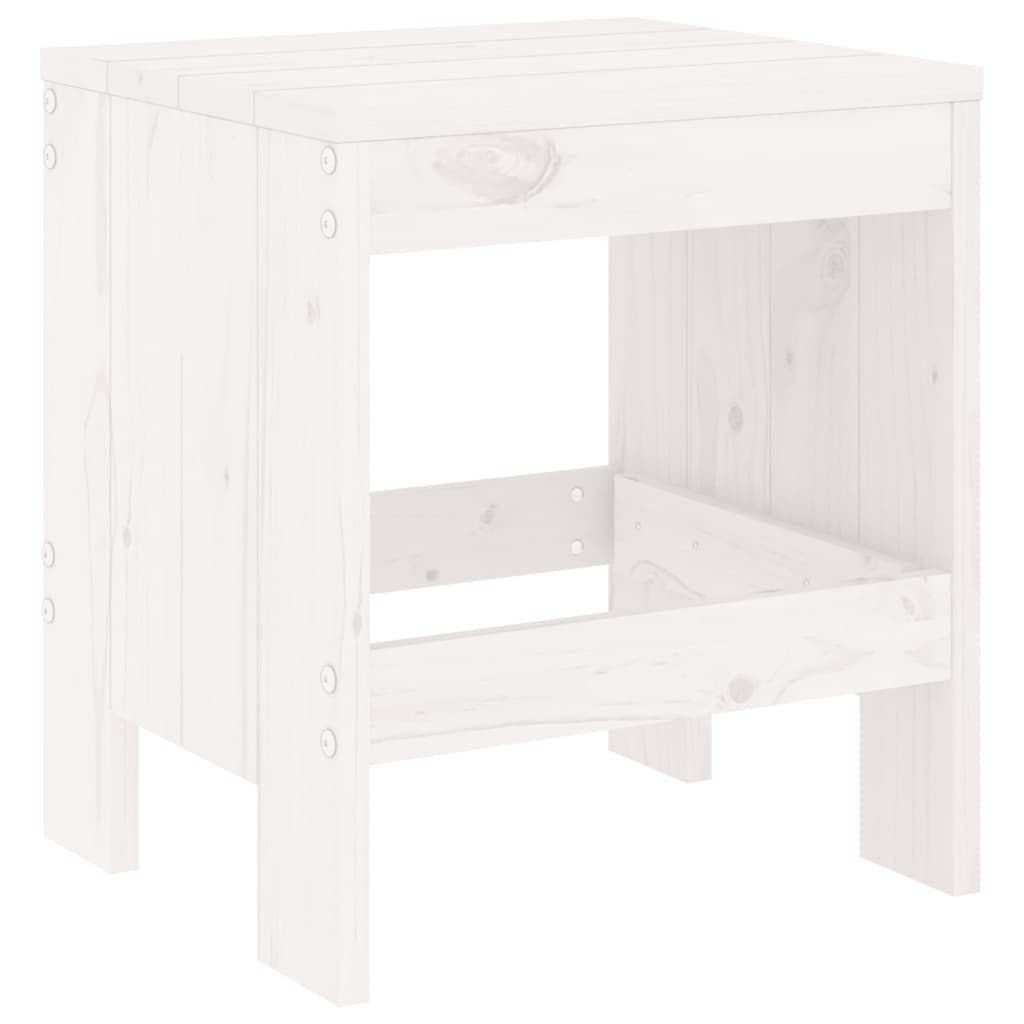 Solid Pine Wood Garden Stools 2 pcs - White 40x36x45 cm