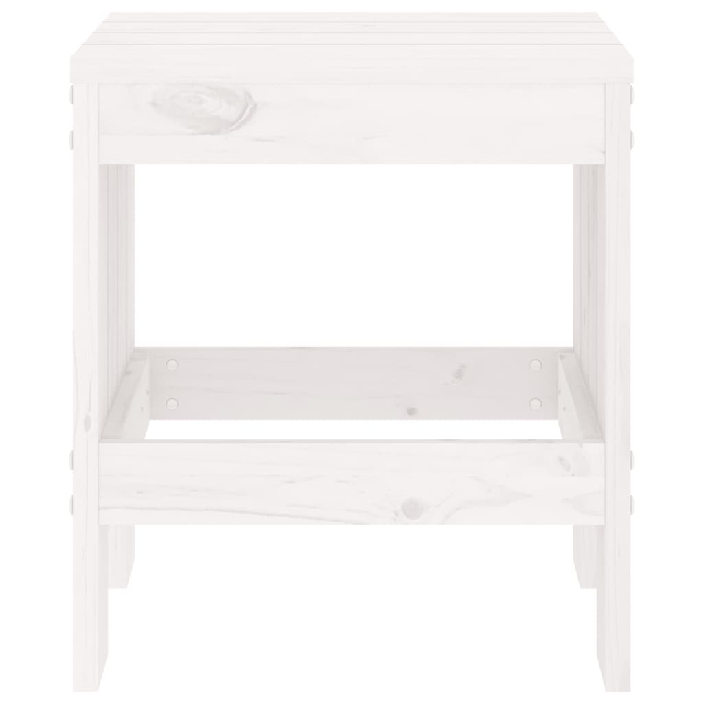Solid Pine Wood Garden Stools 2 pcs - White 40x36x45 cm