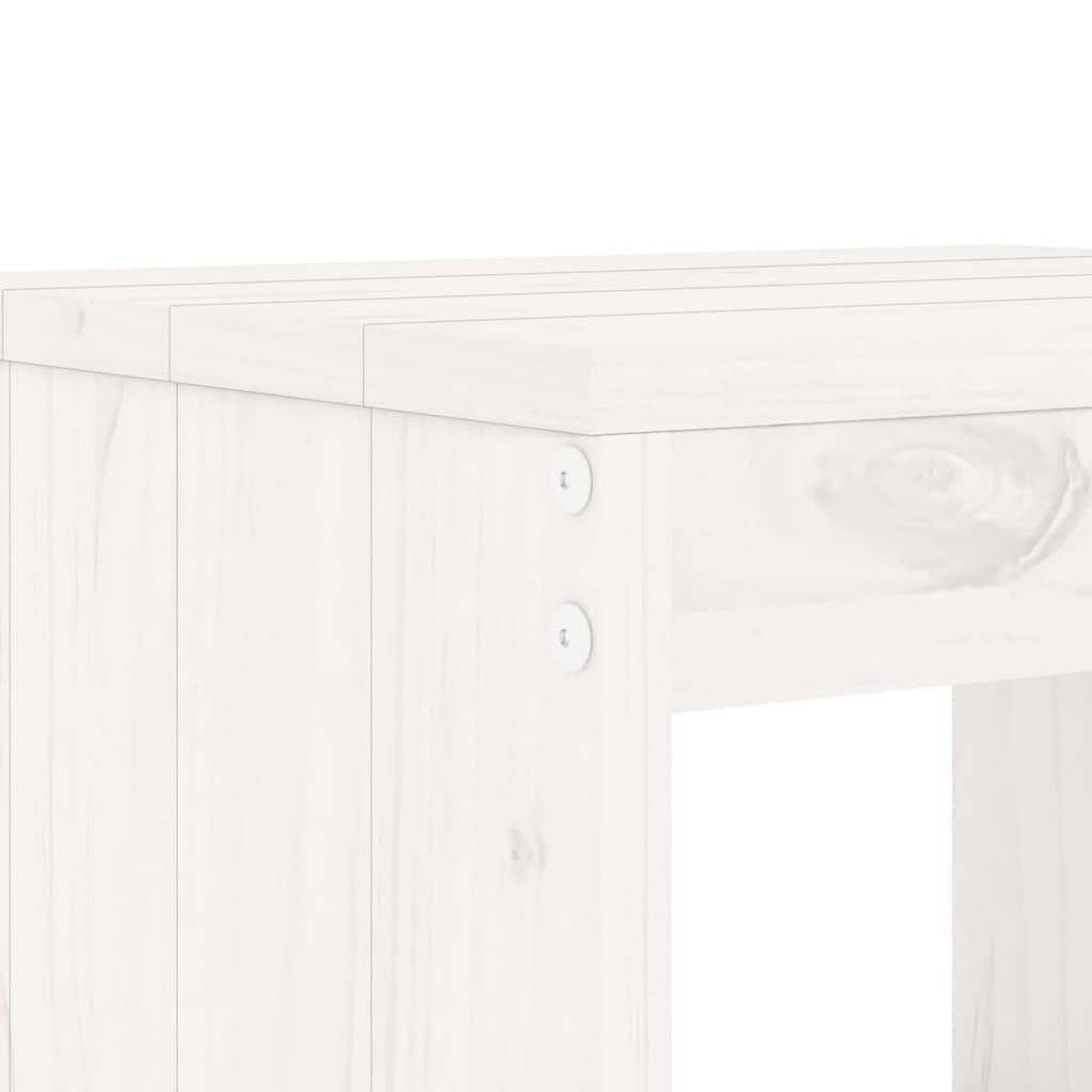 Solid Pine Wood Garden Stools 2 pcs - White 40x36x45 cm