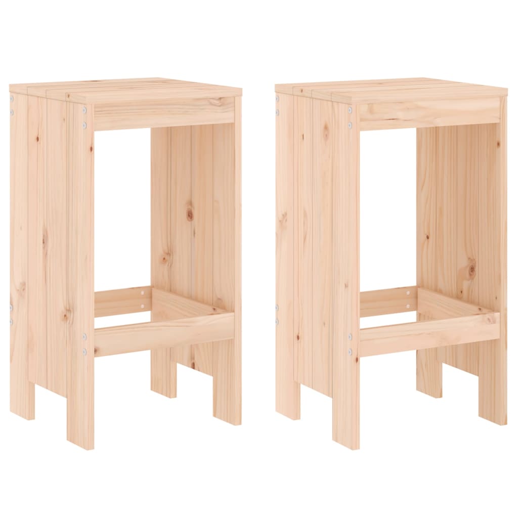 Solid Wood Pine Bar Stools Set of 2 - 40x36x75 cm
