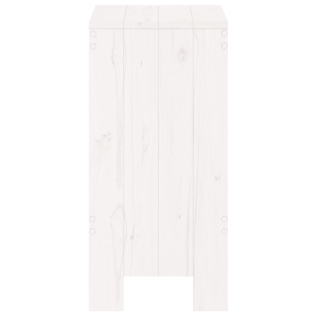 White Solid Pine Wood Bar Stools Set of 2, 40x36x75 cm