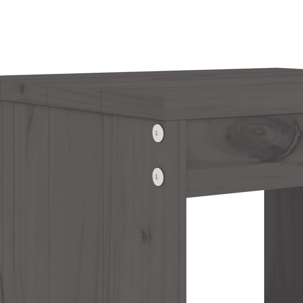 Set of 2 Grey Bar Stools 75cm - Solid Pine Wood