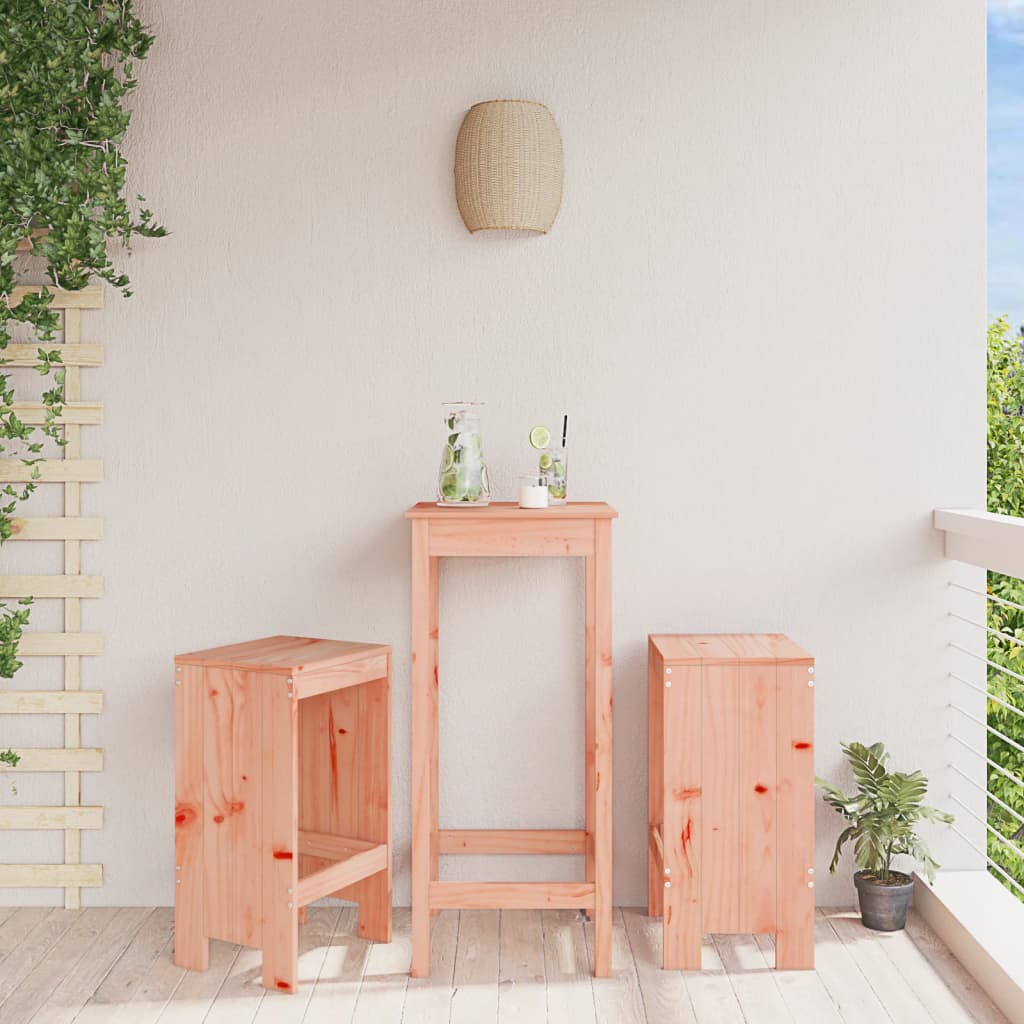 Solid Wood Douglas Bar Stools - Set of 2, 75cm, Natural Finish