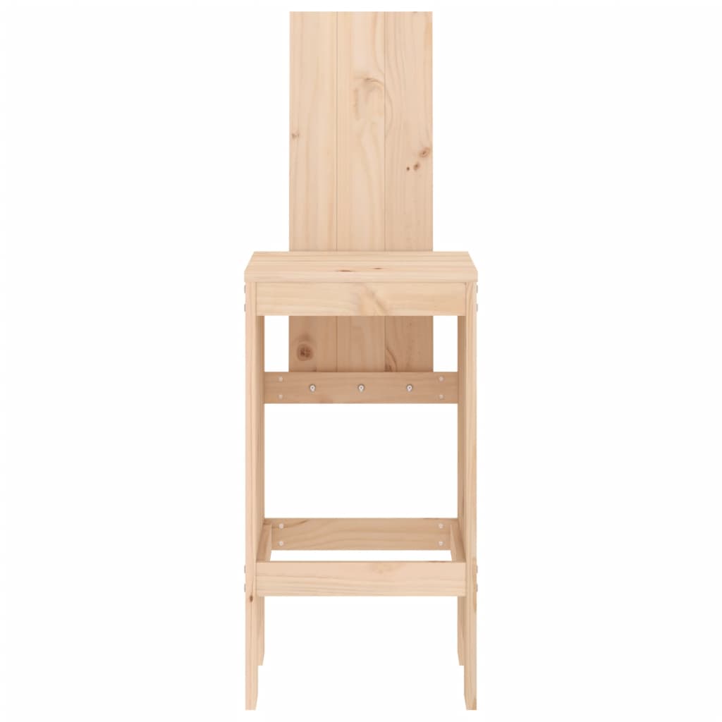 Solid Pine Wood Bar Stools, 2 pcs, 40x42x120 cm - Classic Charm
