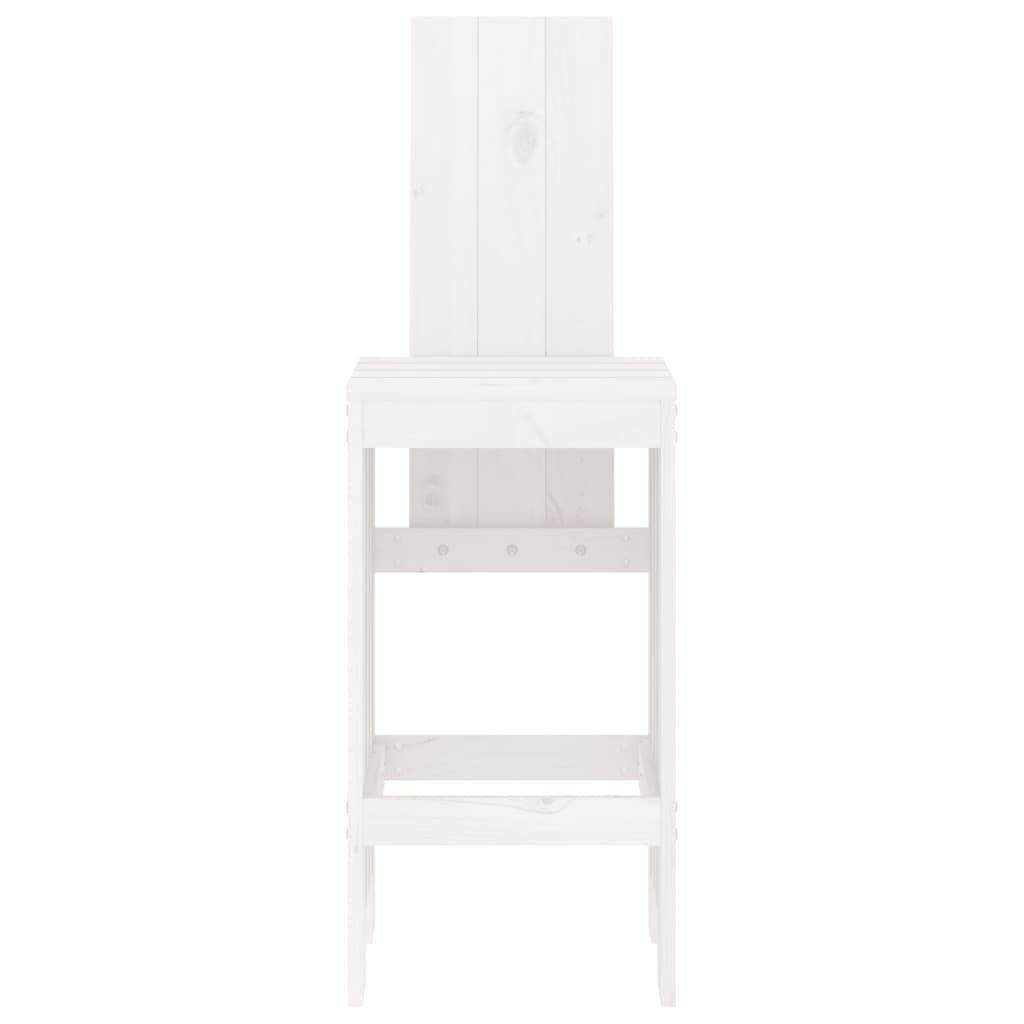 White Solid Wood Pine Bar Stools, Set of 2 - 40x42x120 cm