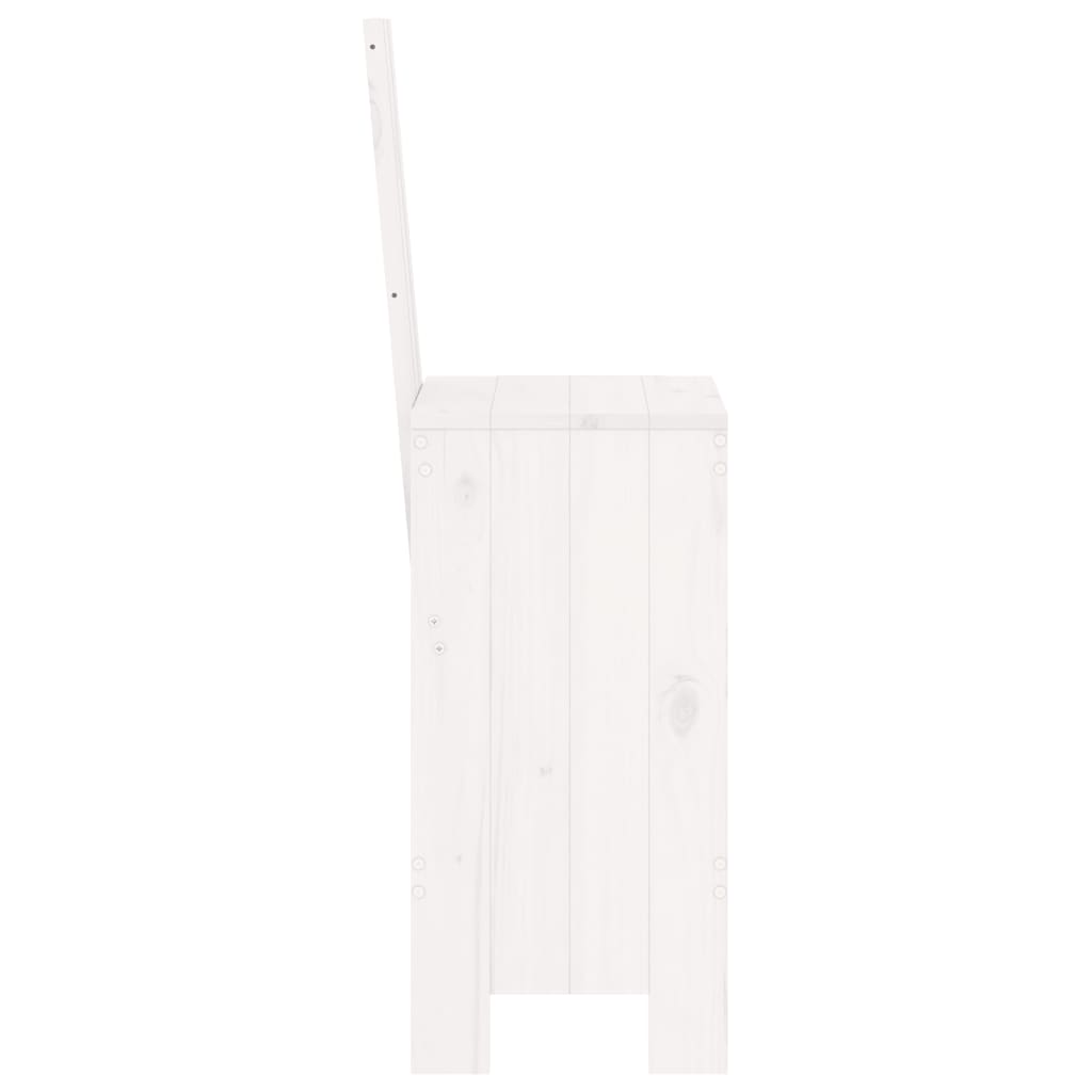 White Solid Wood Pine Bar Stools, Set of 2 - 40x42x120 cm