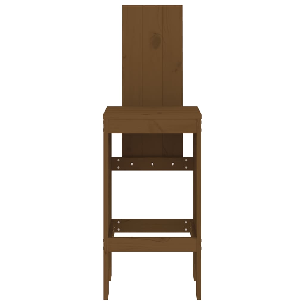 Honey Brown Solid Pine Bar Stools Set of 2 - 40x42x120 cm