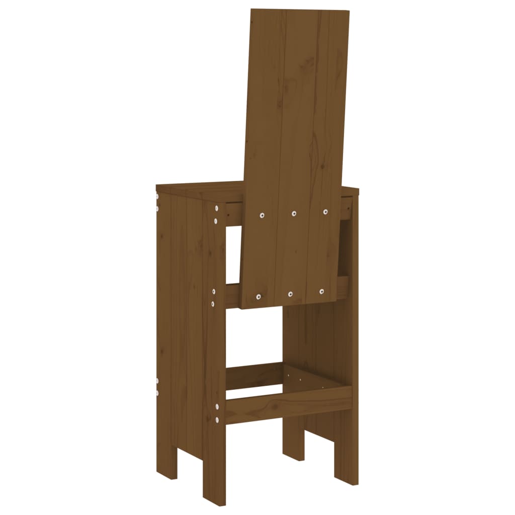 Honey Brown Solid Pine Bar Stools Set of 2 - 40x42x120 cm