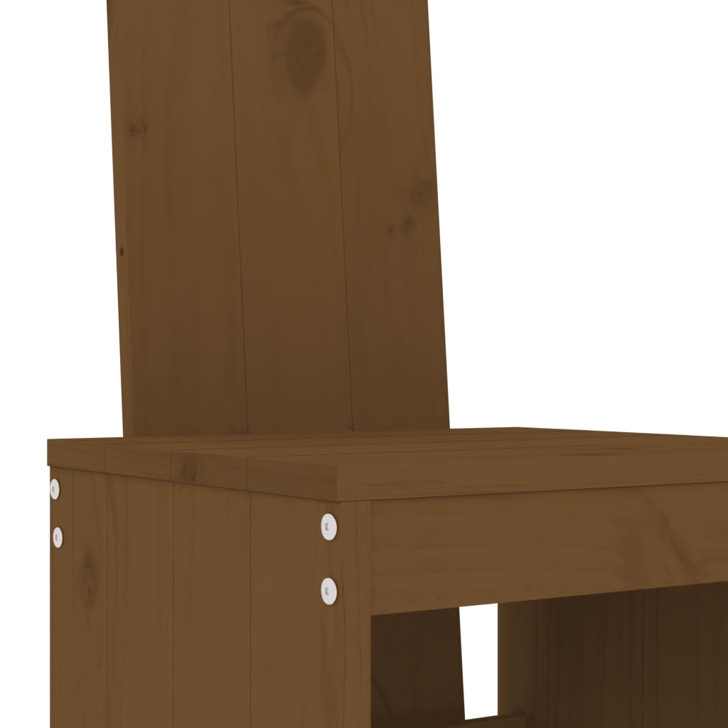 Honey Brown Solid Pine Bar Stools Set of 2 - 40x42x120 cm