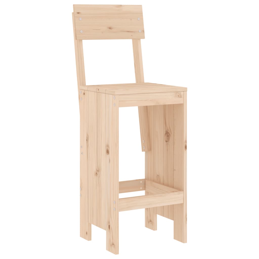 Solid Pine Wood Bar Stools Set of 2 - 40x48.5x115.5 cm