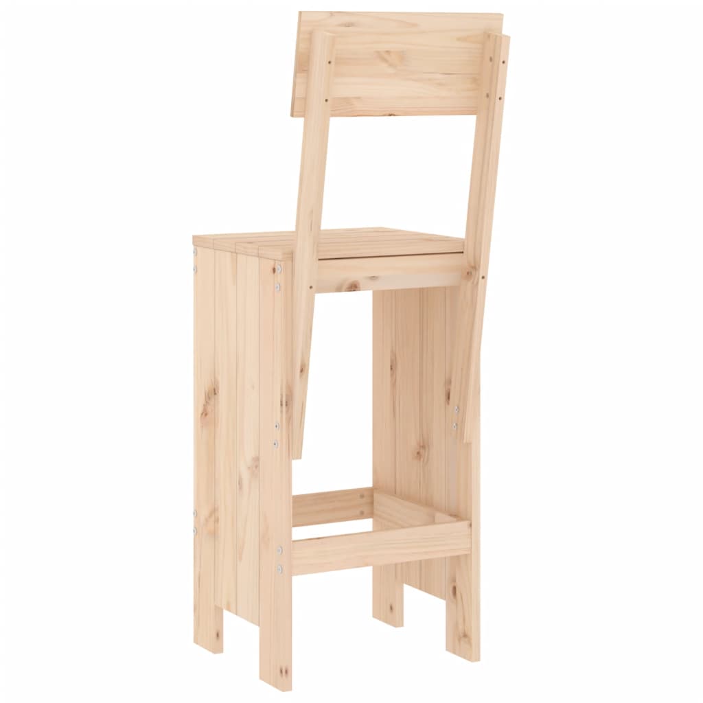 Solid Pine Wood Bar Stools Set of 2 - 40x48.5x115.5 cm