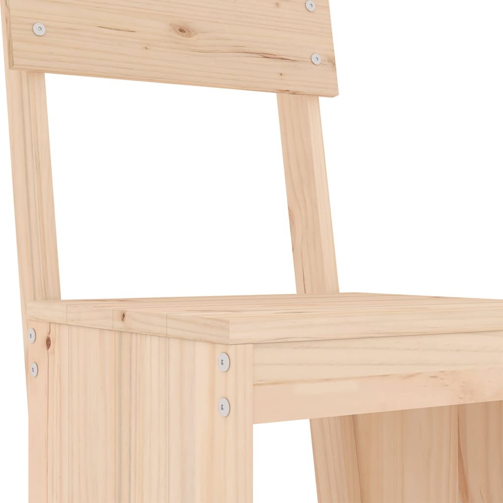 Solid Pine Wood Bar Stools Set of 2 - 40x48.5x115.5 cm