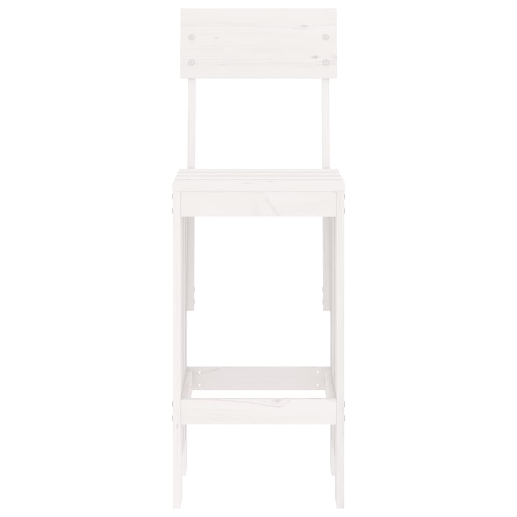 White Solid Pine Wood Bar Stools, Set of 2 (40x48.5x115.5 cm)