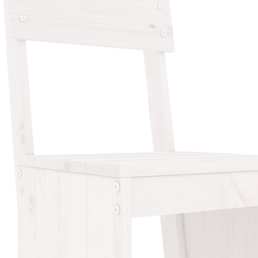 White Solid Pine Wood Bar Stools, Set of 2 (40x48.5x115.5 cm)