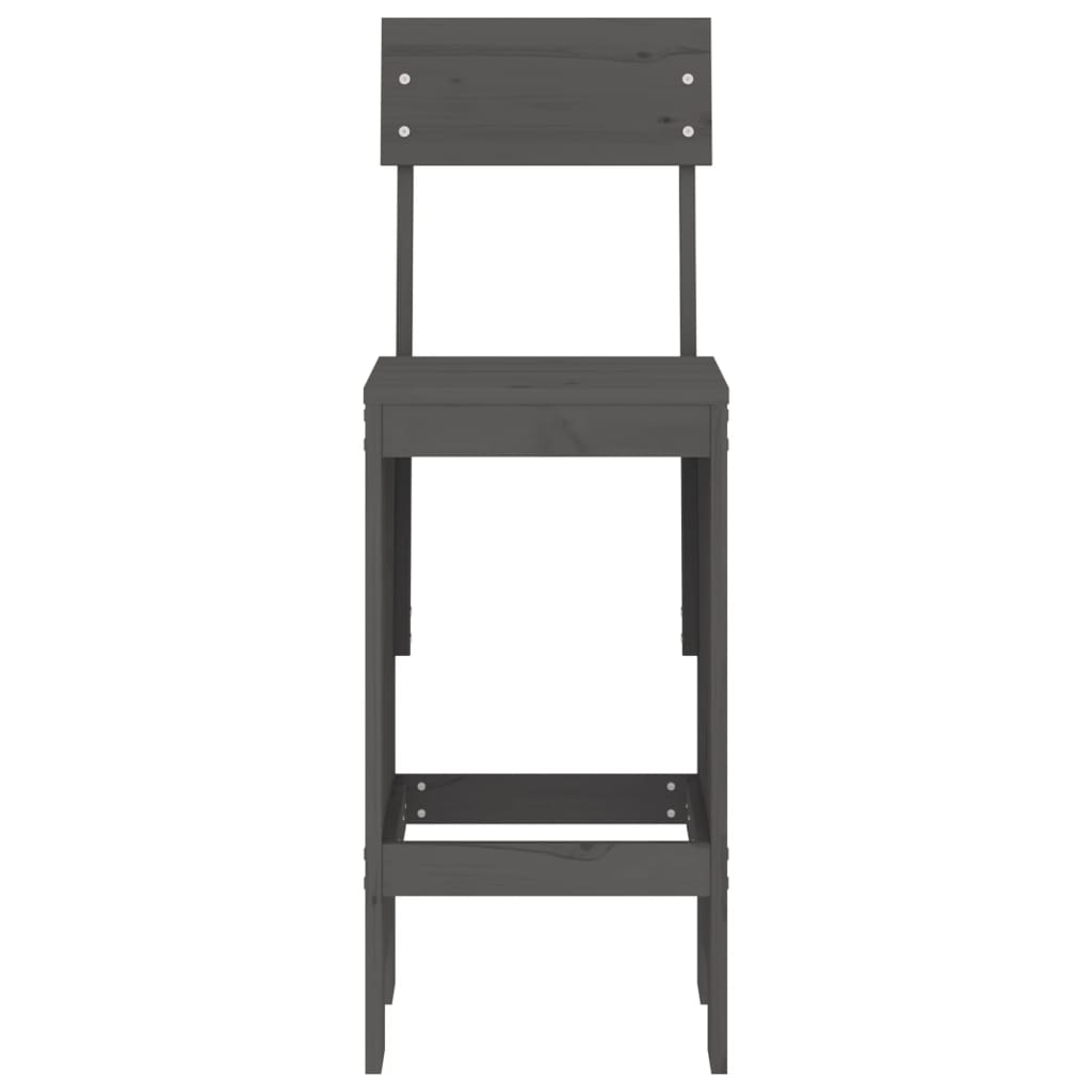 Modern Grey Pine Wood Bar Stools Set of 2 - 115.5cm
