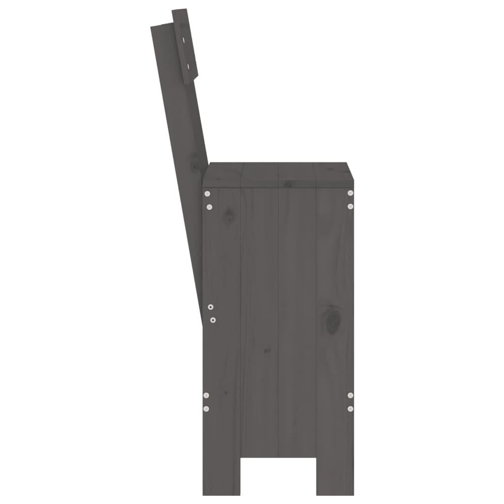 Modern Grey Pine Wood Bar Stools Set of 2 - 115.5cm