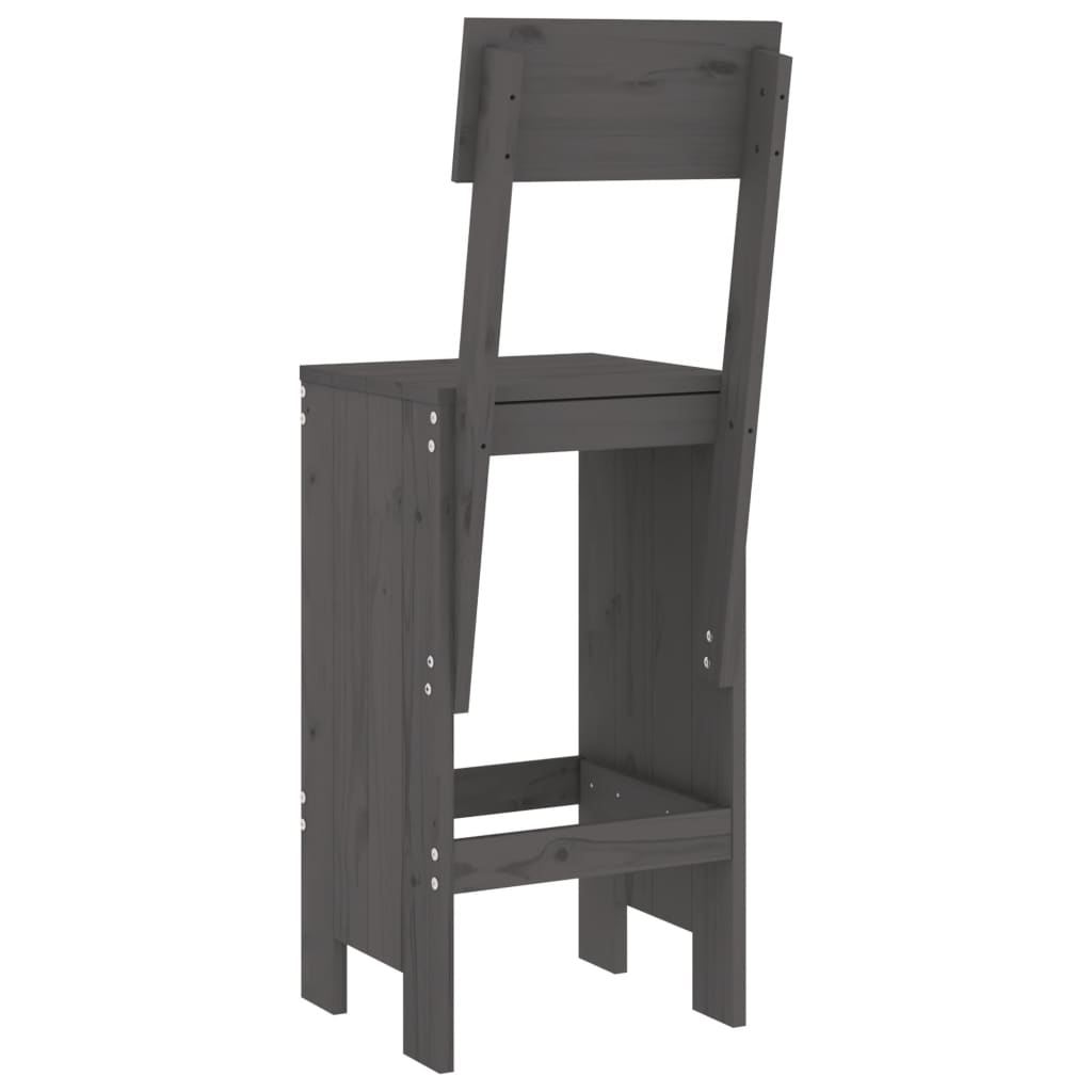 Modern Grey Pine Wood Bar Stools Set of 2 - 115.5cm