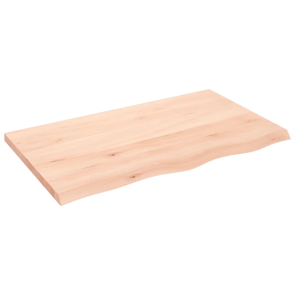 Natural Oak Wall Shelf 100x60x2-4cm | Untreated Solid Wood Design