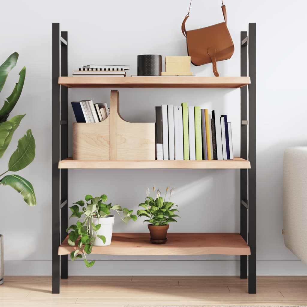 Natural Oak Wall Shelf 100x60x2-4cm | Untreated Solid Wood Design