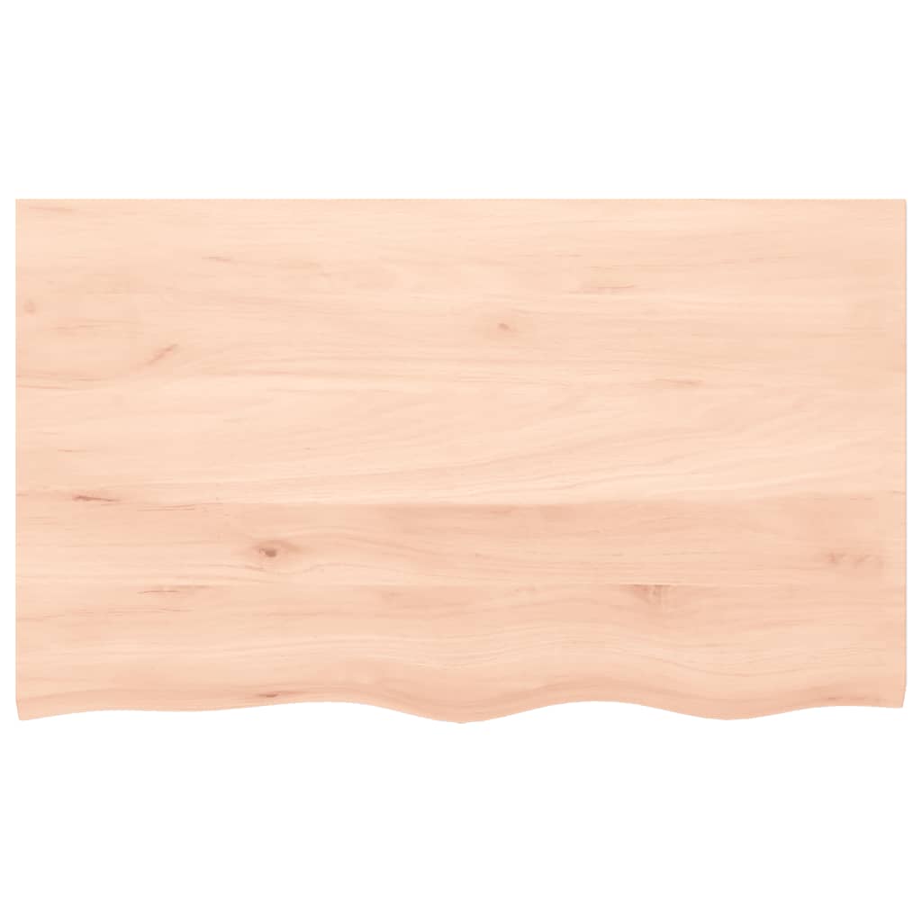 Natural Oak Wall Shelf 100x60x2-4cm | Untreated Solid Wood Design