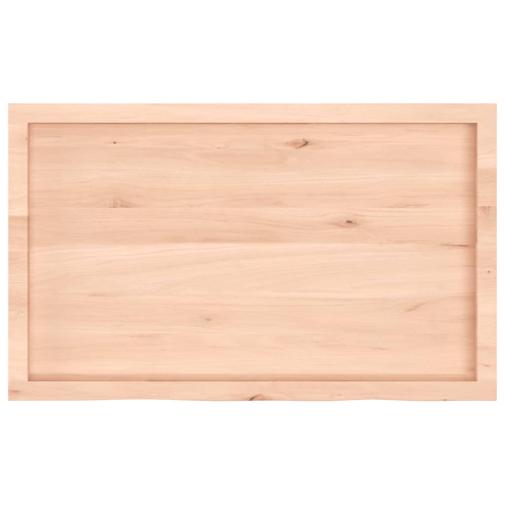 Natural Oak Wall Shelf 100x60x2-4cm | Untreated Solid Wood Design