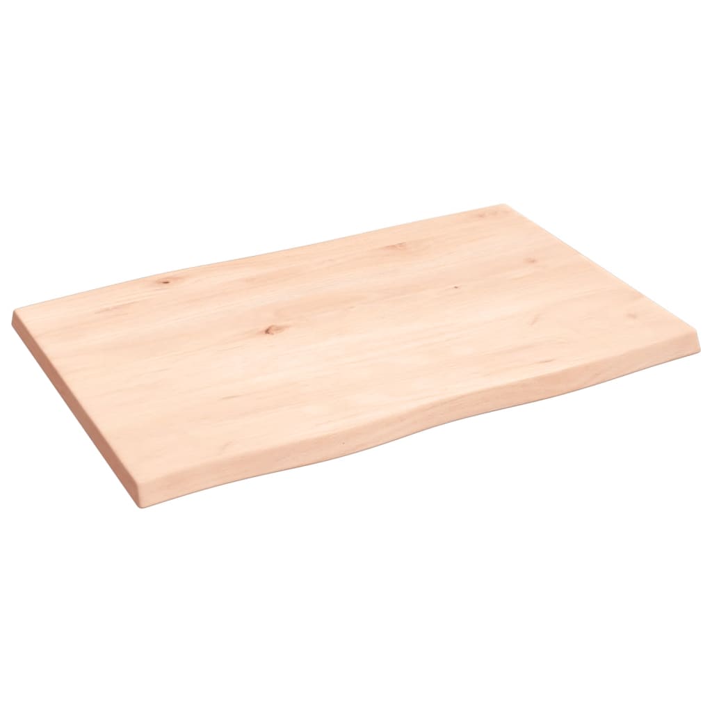 Oak Live Edge Table Top 60x40x2 cm - Natural Solid Wood