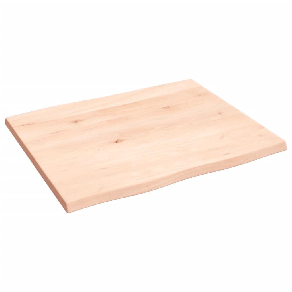 Solid Oak Live Edge Table Top 60x50x2 cm - Untreated Wood
