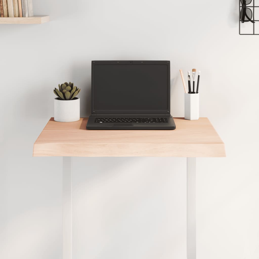 Natural Live Edge Solid Wood Table Top, 60x50x(2-4) cm, Untreated