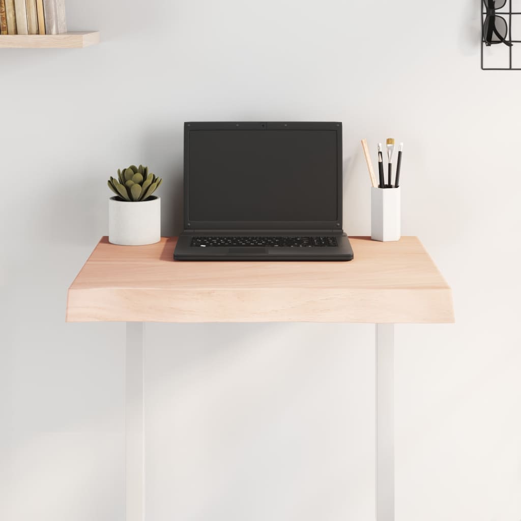 Untreated Solid Wood Live Edge Table Top 60x60x(2-6) cm