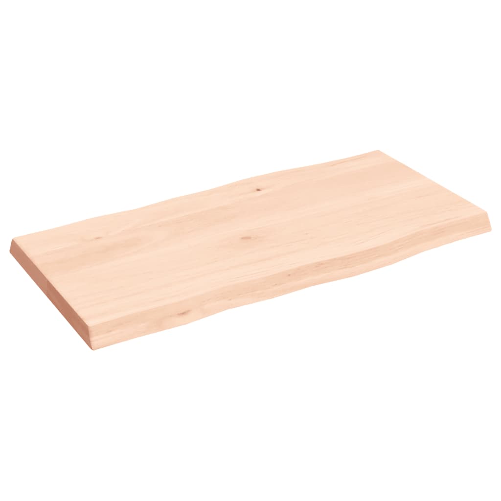 Solid Wood Live Edge Table Top 80x40x(2-4) cm - Untreated Finish