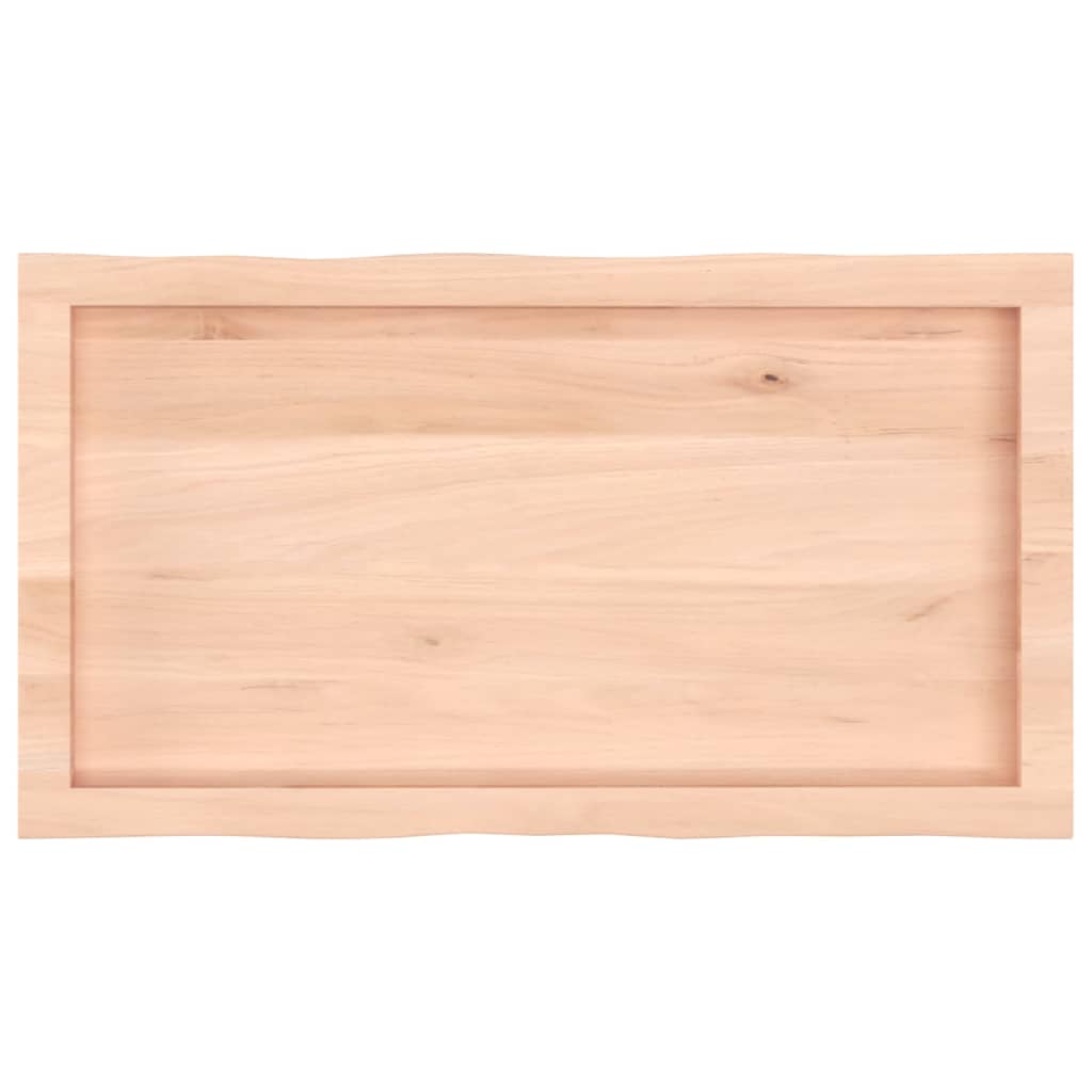 Solid Wood Live Edge Table Top 80x40x(2-4) cm - Untreated Finish