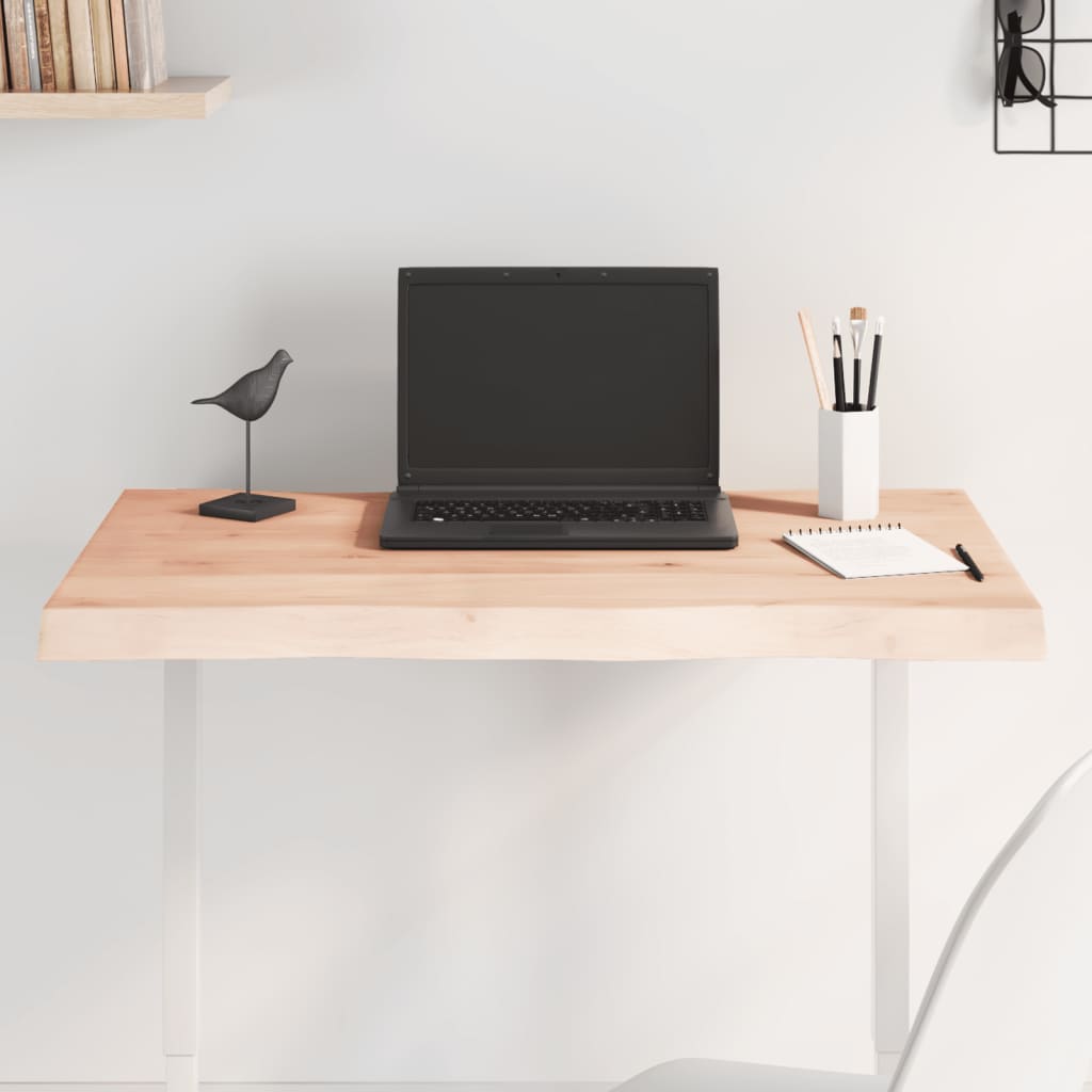 Solid Wood Live Edge Table Top 80x40x(2-4) cm - Untreated Finish