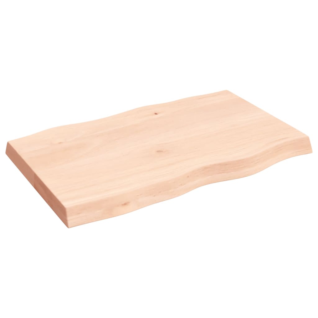 Untreated Solid Wood Live Edge Table Top 80x50x(2-6) cm