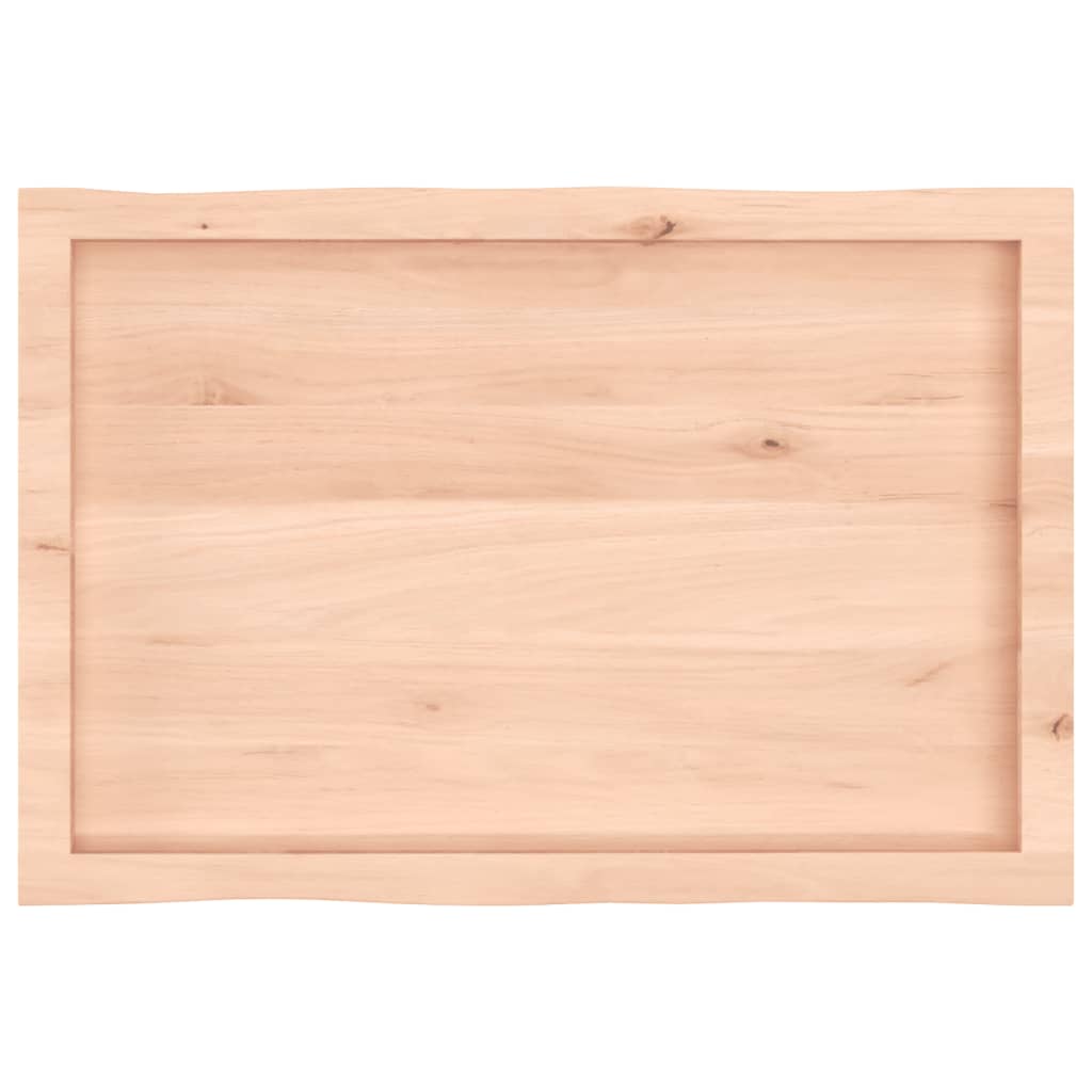 Untreated Solid Wood Live Edge Table Top 80x50x(2-6) cm