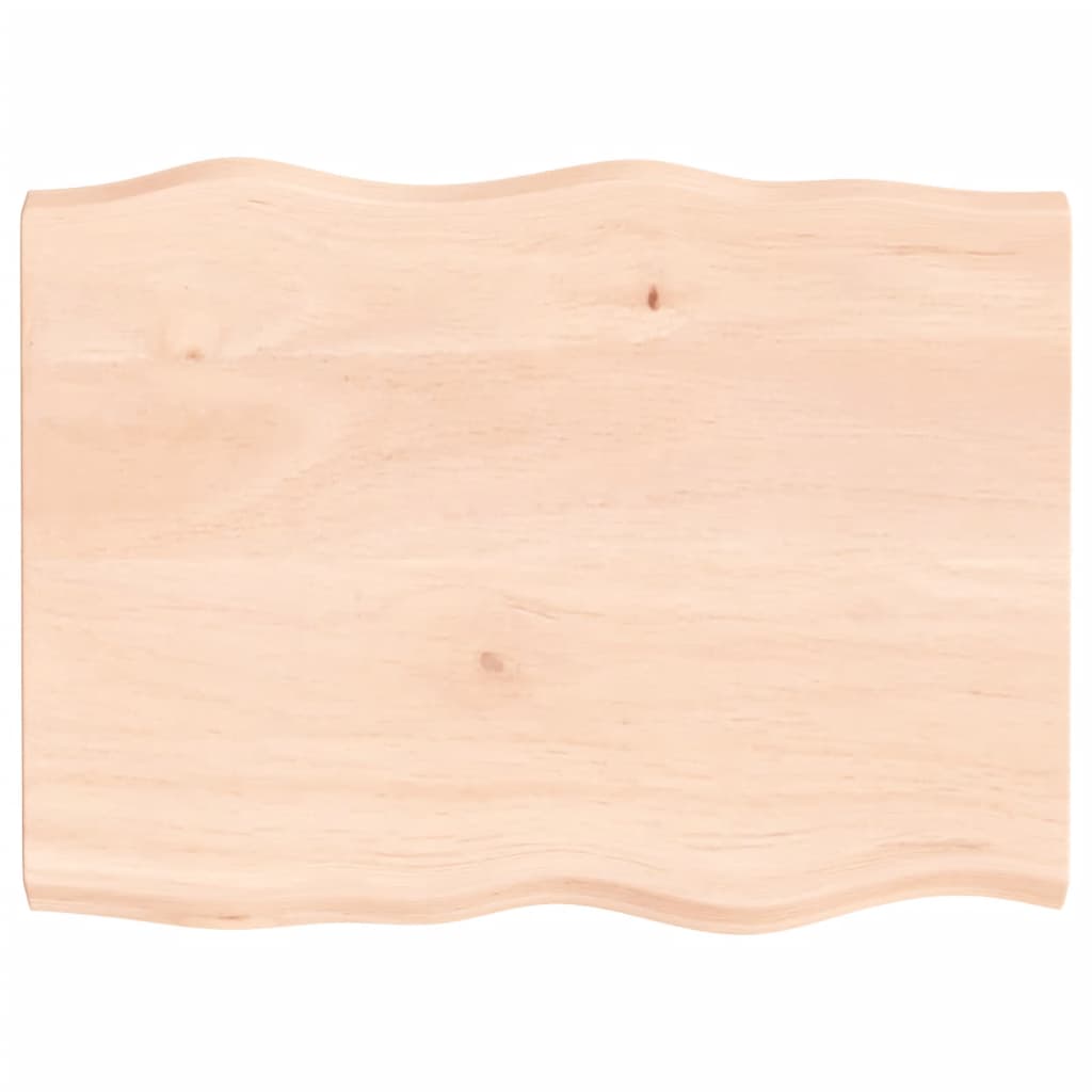 Solid Wood Live Edge Table Top 80x60cm - Untreated Natural Finish