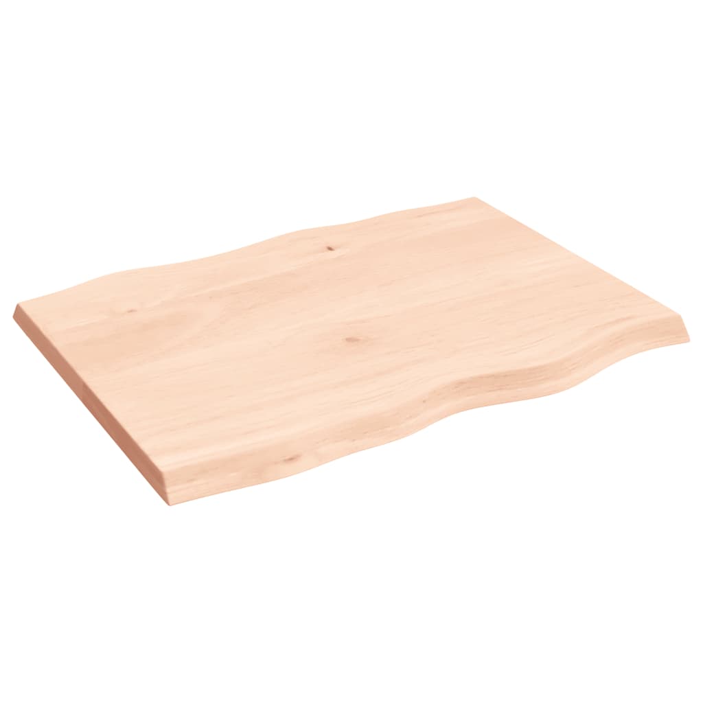 Solid Wood Live Edge Table Top 80x60cm - Untreated Natural Finish