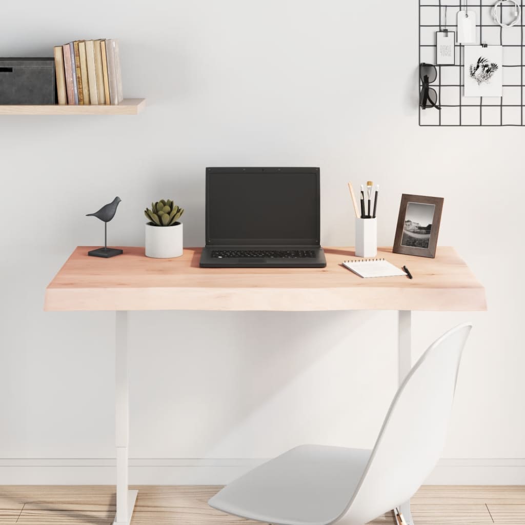 Solid Wood Live Edge Table Top - 100x40 cm, Adjustable Thickness