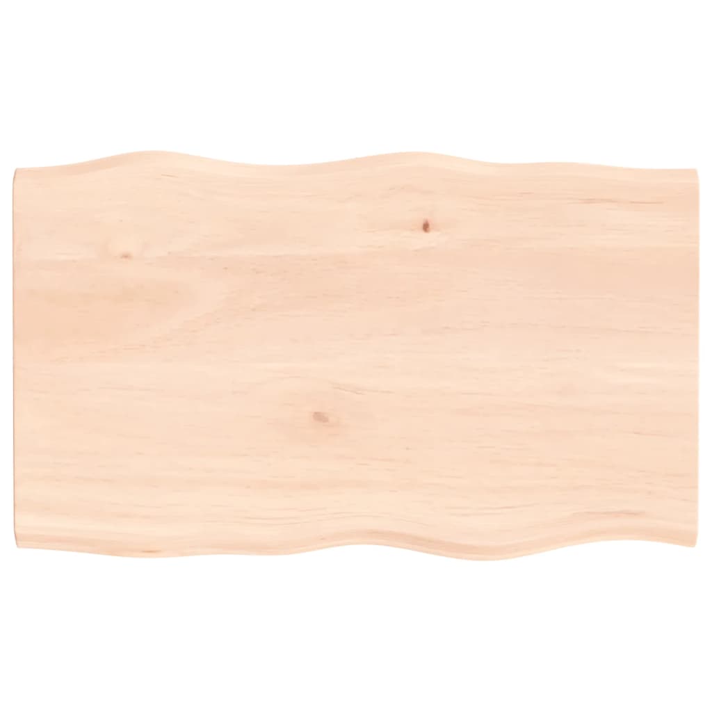 Oak Live Edge Tabletop 100x60x2 cm - Solid Untreated Wood