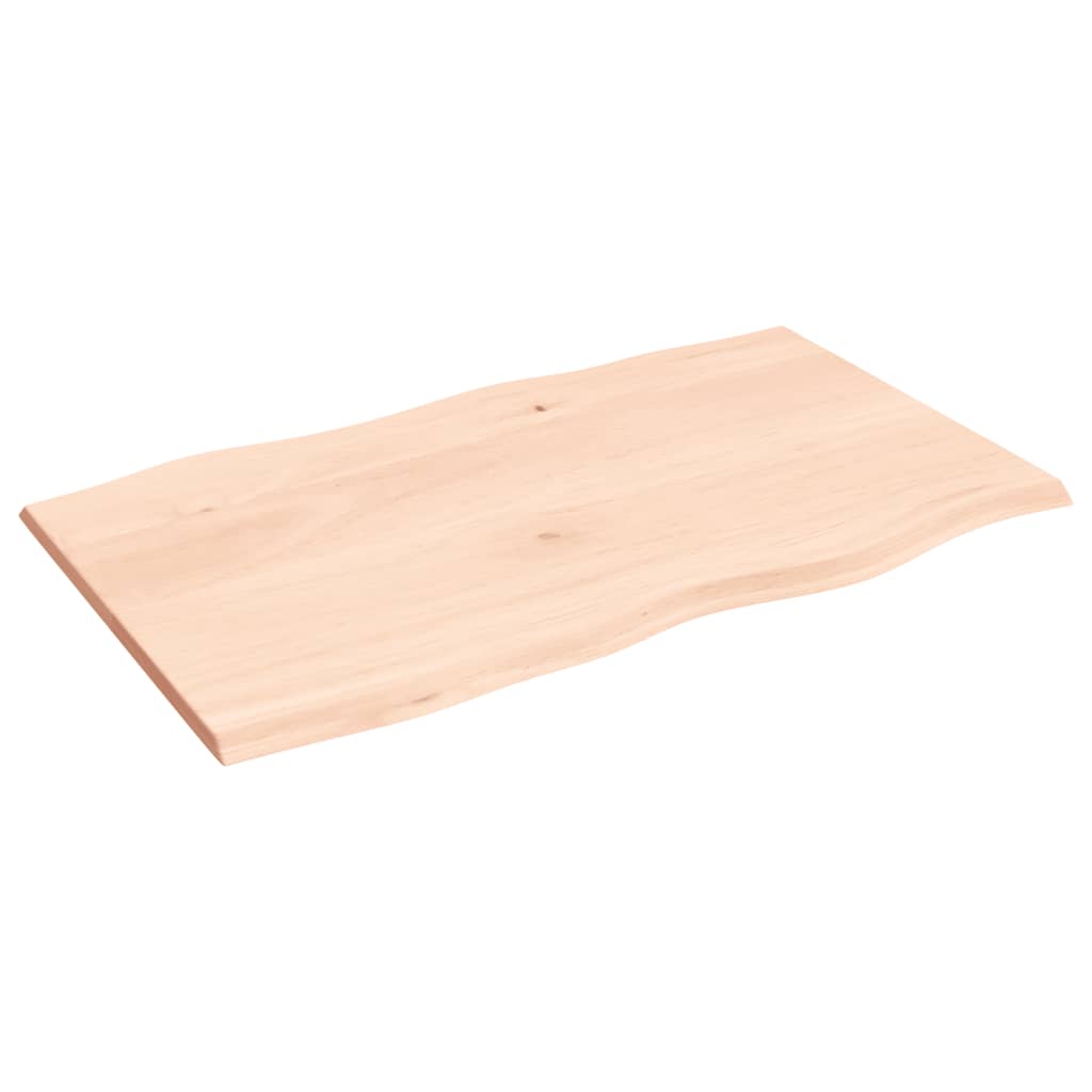 Oak Live Edge Tabletop 100x60x2 cm - Solid Untreated Wood