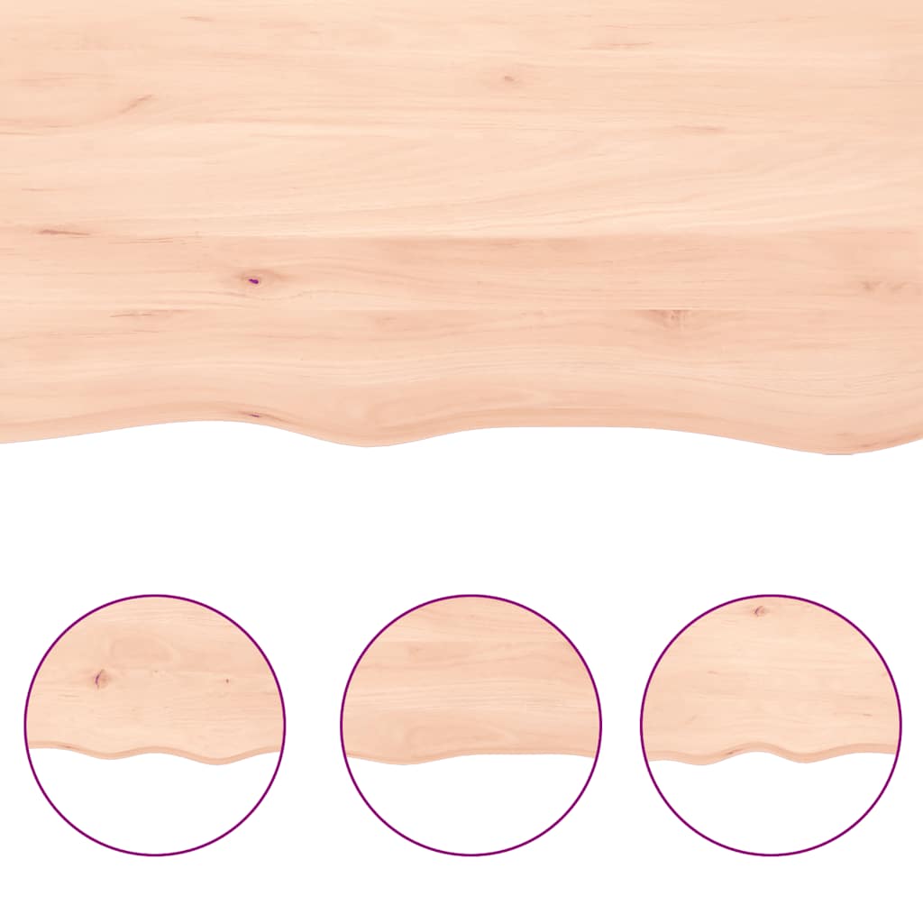 Live Edge Solid Wood Table Top, 120x40 cm, Untreated Natural Finish