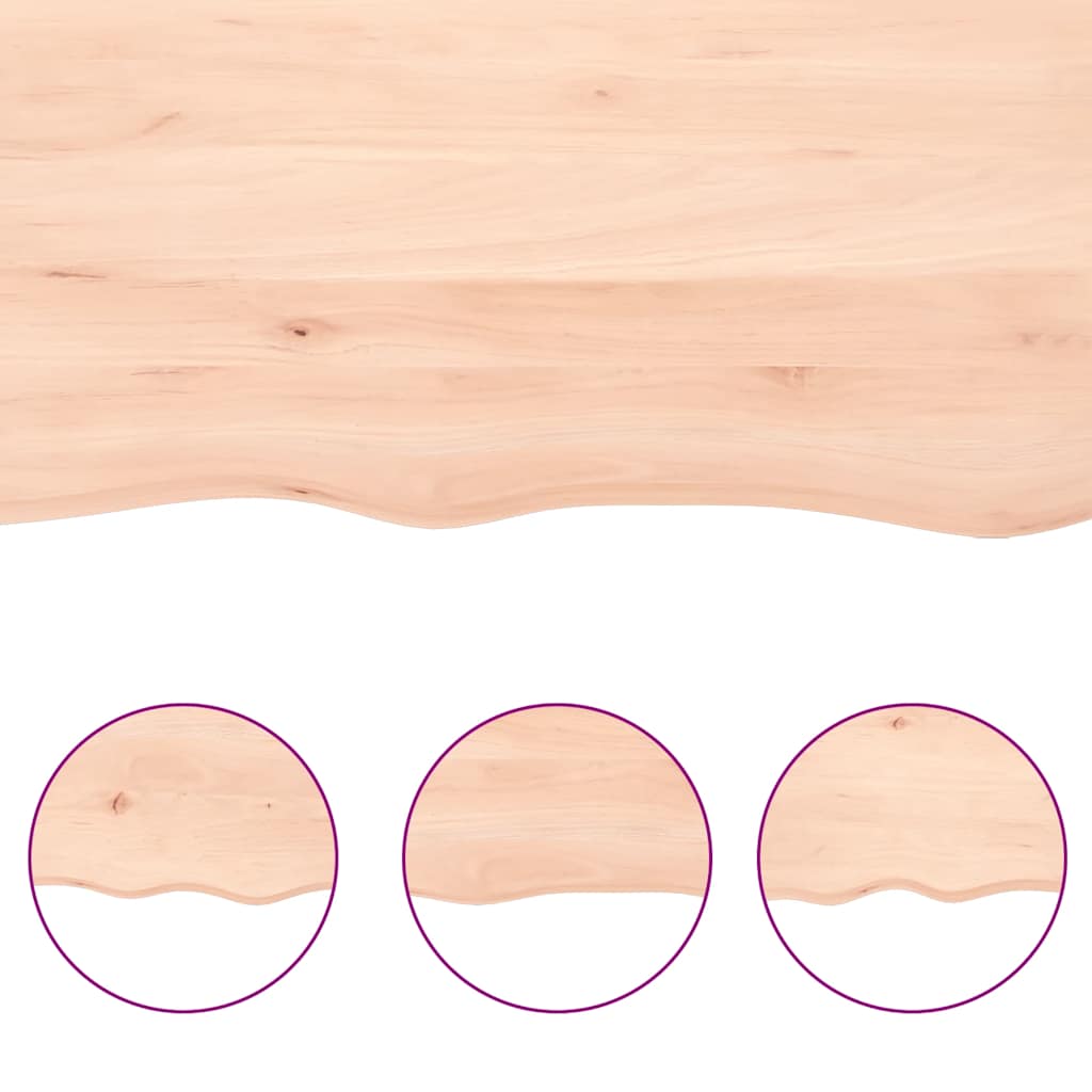 Table Top 140x40x(2-4) cm Untreated Solid Wood Live Edge