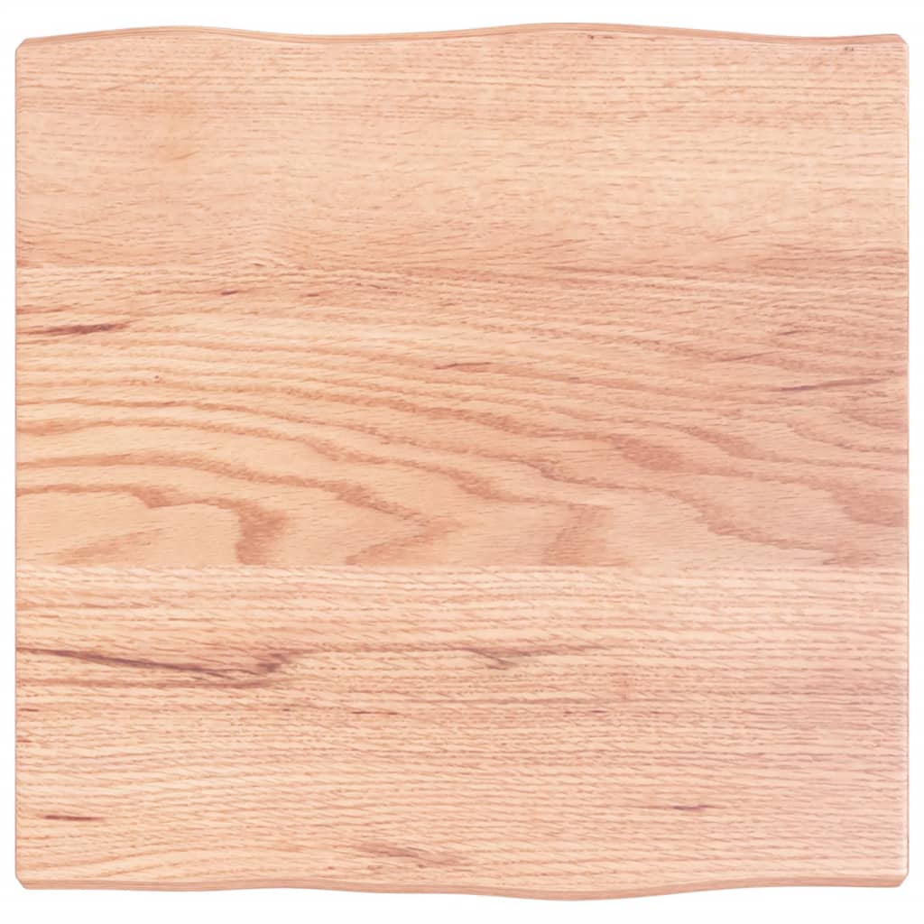 Live Edge Oak Table Top - Light Brown 40x40x2 cm Solid Wood