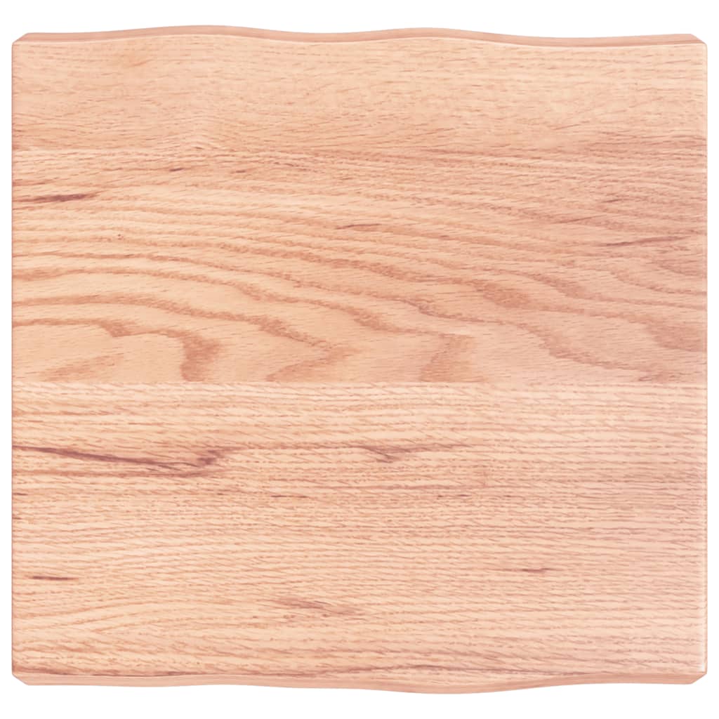 Live Edge Solid Wood Table Top, Light Brown, 40x40 cm, Treated