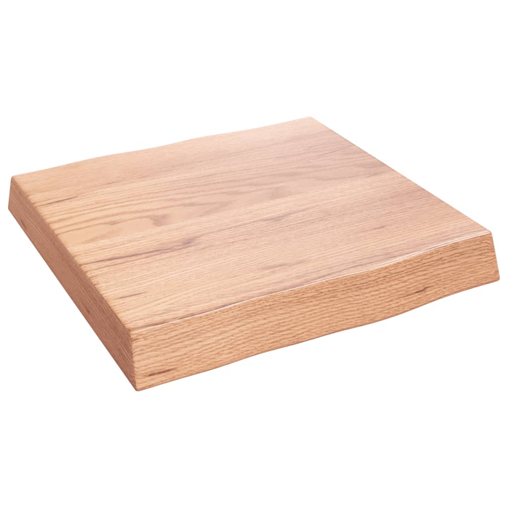 Live Edge Solid Wood Table Top, Light Brown, 40x40 cm, Treated
