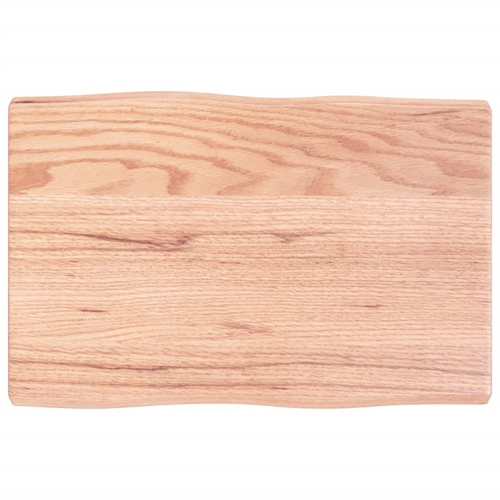 Live Edge Solid Wood Table Top 60x40 cm, Light Brown Finish