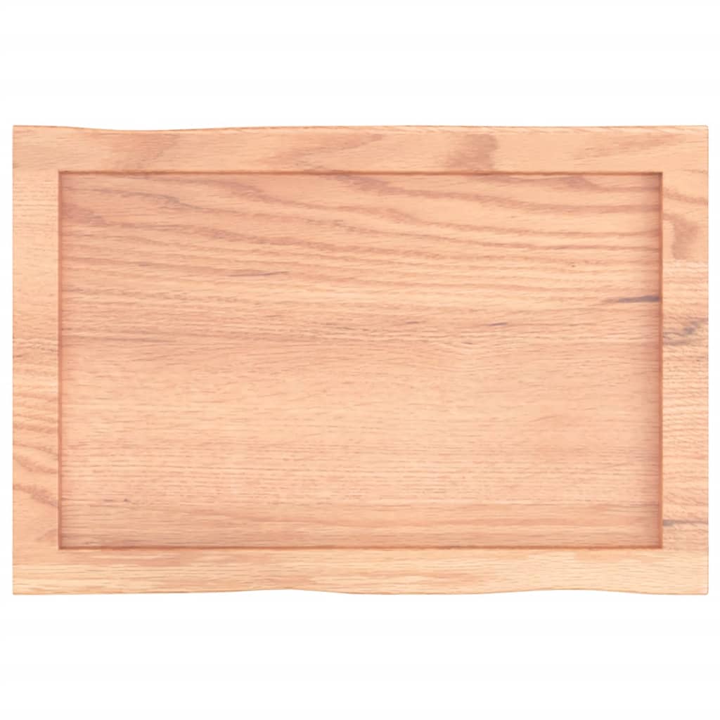 Live Edge Solid Wood Table Top 60x40 cm, Light Brown Finish