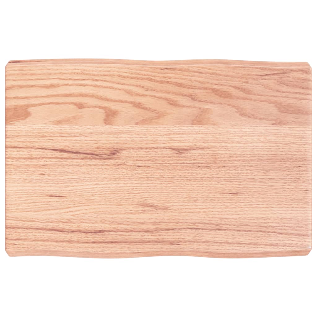 Live Edge Solid Wood Table Top, Light Brown, 60x40x(2-6) cm