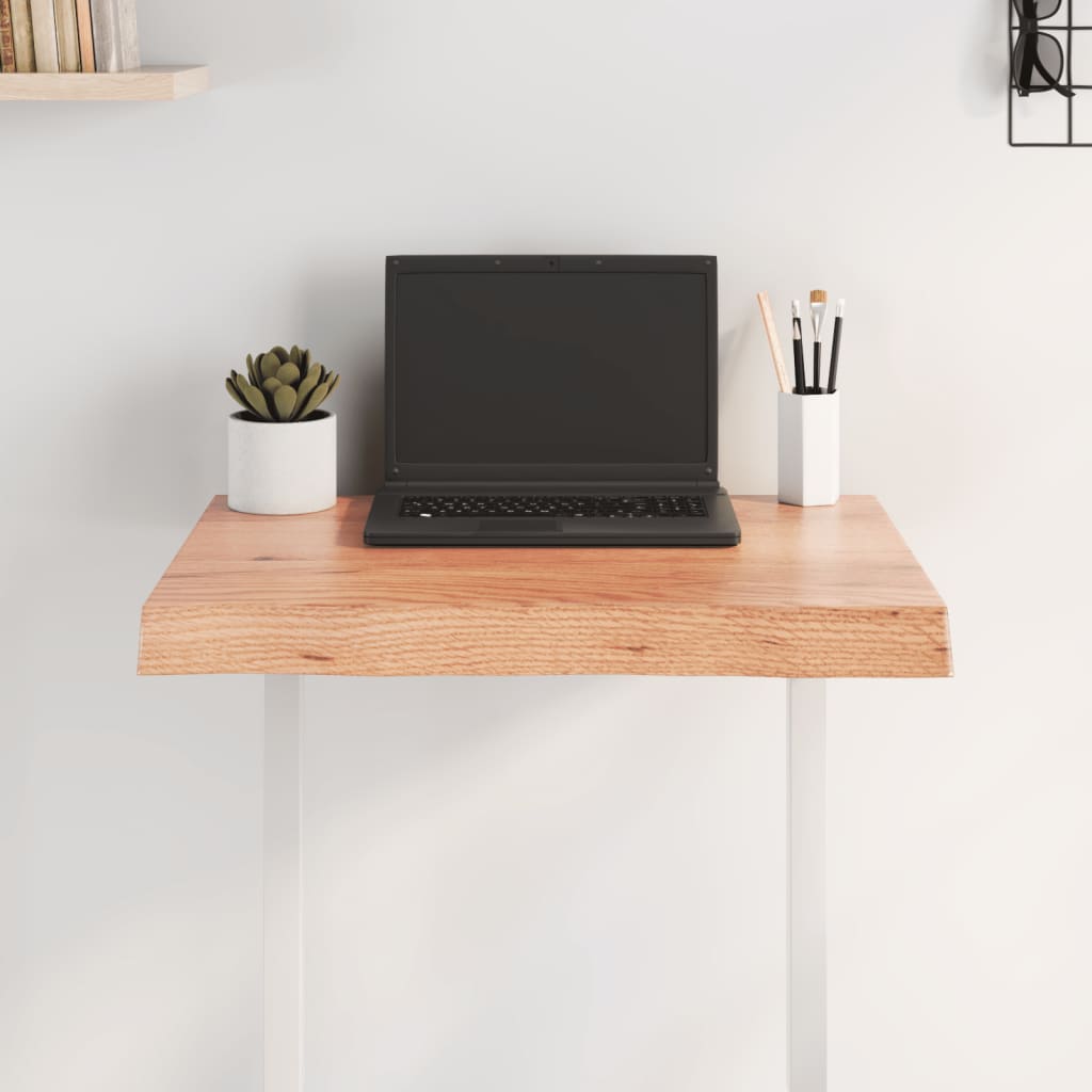 Live Edge Solid Wood Table Top, Light Brown, 60x40x(2-6) cm